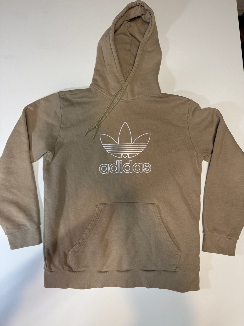 adidas Taupe Trefoil‎ Pullover Hoodie Men’s Medium